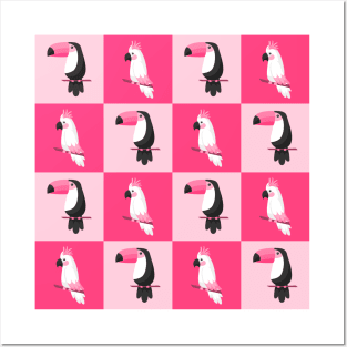 TROPICAL BIRDS - PINK PALETTE Posters and Art